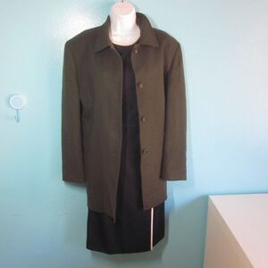 Sfi Femme Nordstrom Womens Size 14 Vintage Olive Green Camel Hair Wool Coat